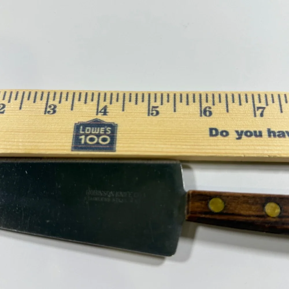VTG Robinson Knife Co Pie Cake Server 10in Brown Wood Handle Stainless Steel